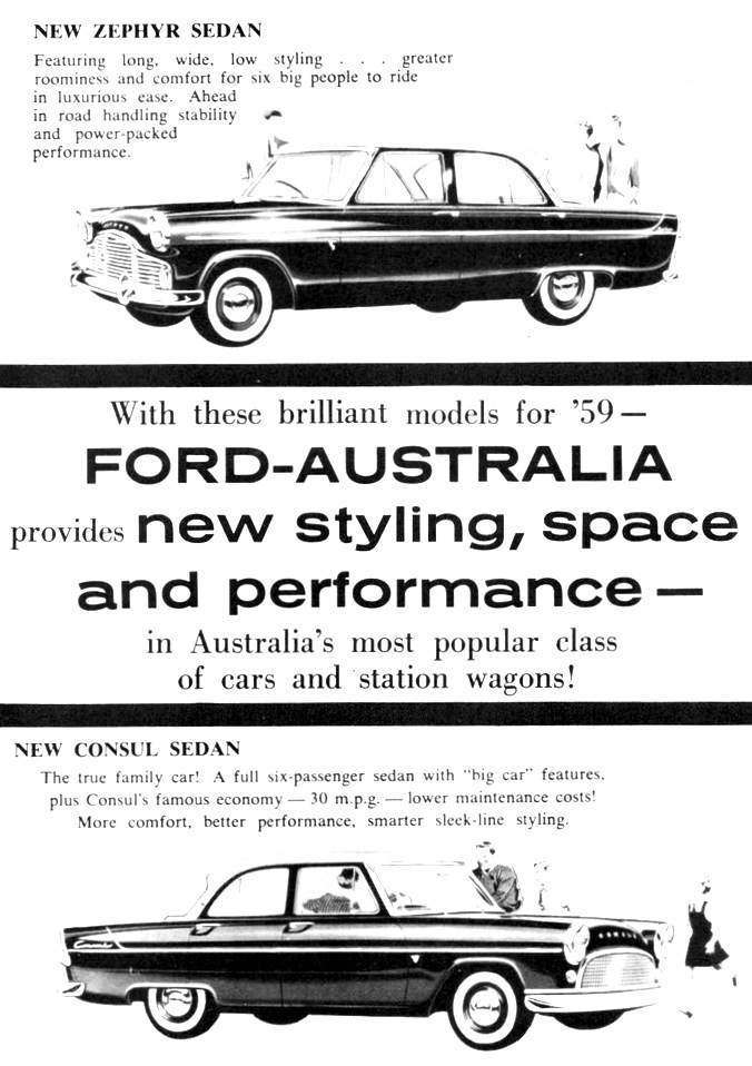 1959 Ford Consul Zephyr Sedan & Wagons Zodiac Sedan Page 1